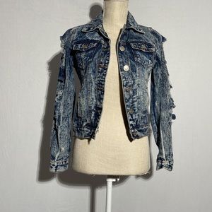 THRILL DISTRESSED DENIM JACKET